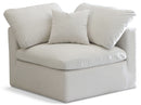 Plush Cream Velvet Standard Cloud Modular Corner Chair