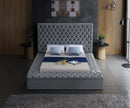 Bliss Grey Velvet King Bed (3 Boxes)