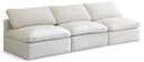 Plush Cream Velvet Standard Cloud Modular Sofa