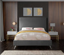 Jasmine Grey Velvet Queen Bed