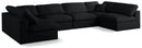 Plush Black Velvet Standard Cloud Modular Sectional