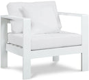 Nizuc White Waterproof Fabric Outdoor Patio Aluminum Arm Chair