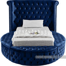 Luxus Navy Velvet Twin Bed (3 Boxes)