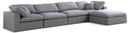 Serene Grey Linen Fabric Deluxe Cloud Modular Sectional