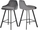 Viviene Grey Velvet Stool