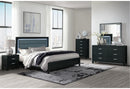 Reid Black Bed Dresser Mirror Nightstand