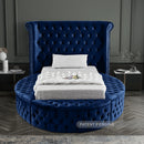 Luxus Navy Velvet Twin Bed (3 Boxes)