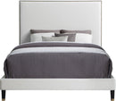 Harlie Cream Velvet Queen Bed