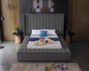 Kiki Grey Velvet Full Bed (3 Boxes)