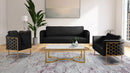 Casa Black Velvet Loveseat