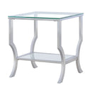 Saide Square End Table with Mirrored Shelf Chrome