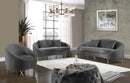 Serpentine Grey Velvet Chair
