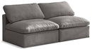 Plush Grey Velvet Standard Cloud Modular Sofa