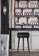 Coral Black Velvet Bar Stool