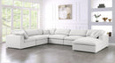 Serene Cream Linen Fabric Deluxe Cloud Modular Sectional