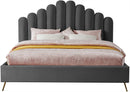 Lily Grey Velvet King Bed