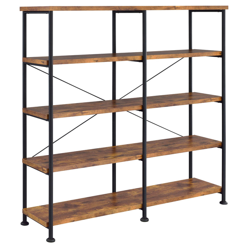 Analiese 4-shelf Open Bookcase Antique Nutmeg image