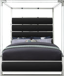 Encore Black Faux Leather Queen Bed (4 Boxes)