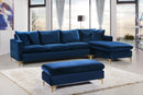 Naomi Navy Velvet 2pc. Reversible Sectional