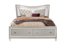 Paris Champagne Bed with LED, Dresser, Mirror, Nightstand