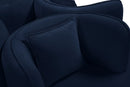 Circlet Navy Velvet Round Sofa Settee