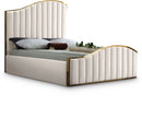 Jolie Cream Velvet King Bed (3 Boxes)