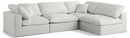 Plush Cream Velvet Standard Cloud Modular Sectional