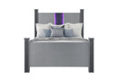 Logan Silver Bed with LED and Speakers