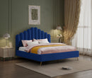 Lily Navy Velvet King Bed