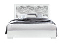 Naomi Silver Marble Bed with LED