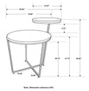 Yael Round Accent Table Natural and Gunmetal