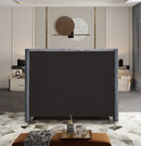 Aiden Grey Velvet Queen Bed