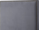 Harlie Grey Velvet Queen Bed