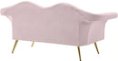 Lips Pink Velvet Loveseat