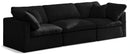 Plush Black Velvet Standard Cloud Modular Sofa