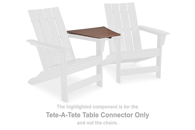 Emmeline 2 Adirondack Chairs with Tete-A-Tete Table Connector