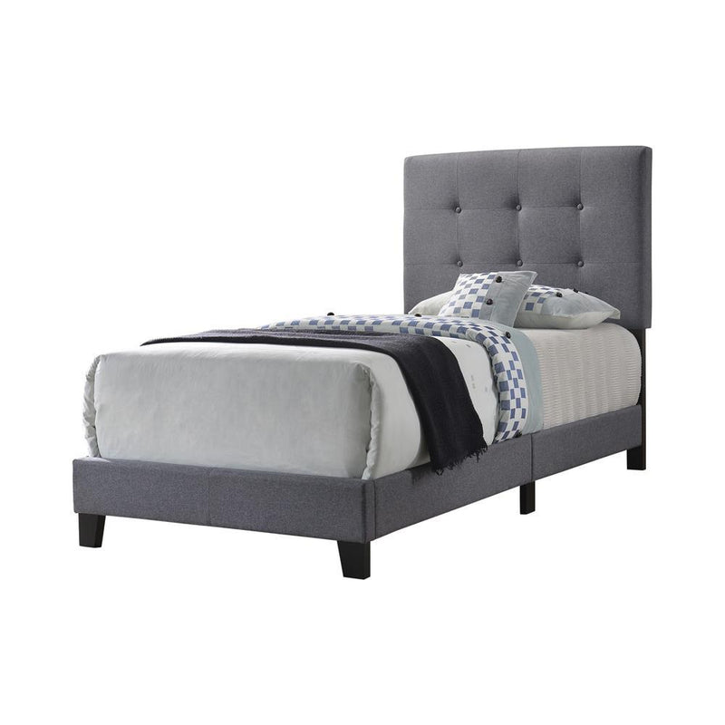 Mapes Tufted Upholstered Twin Bed Grey