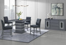 MONACO DARK GREY BAR TABLE AND 4 MONACO DARK GREY BAR STOOLS