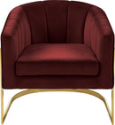 Carter Burgundy Velvet Accent Chair