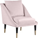 Elegante Pink Velvet Accent Chair