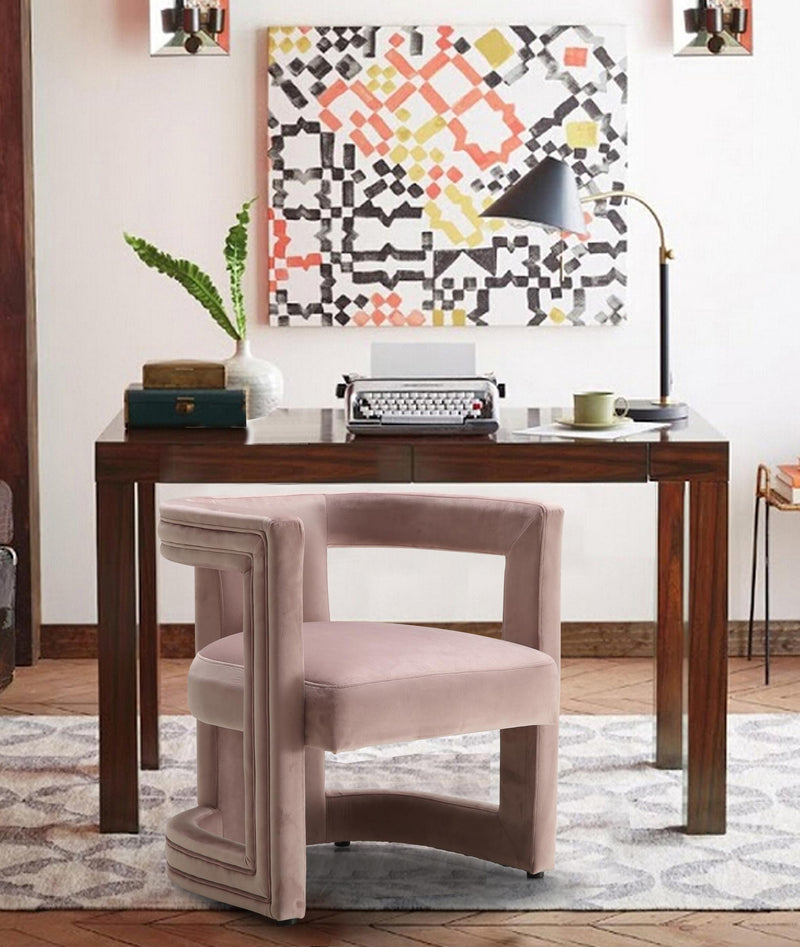 Blair Pink Velvet Accent Chair