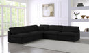 Serene Black Linen Fabric Deluxe Cloud Modular Sectional
