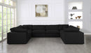 Serene Black Linen Fabric Deluxe Cloud Modular Sectional