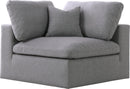 Serene Grey Linen Fabric Deluxe Cloud Corner Chair