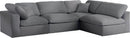 Serene Grey Linen Fabric Deluxe Cloud Modular Sectional