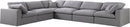 Serene Grey Linen Fabric Deluxe Cloud Modular Sectional