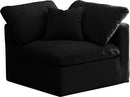 Plush Black Velvet Standard Cloud Modular Corner Chair