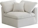 Plush Cream Velvet Standard Cloud Modular Corner Chair