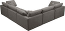 Plush Grey Velvet Standard Cloud Modular Sectional