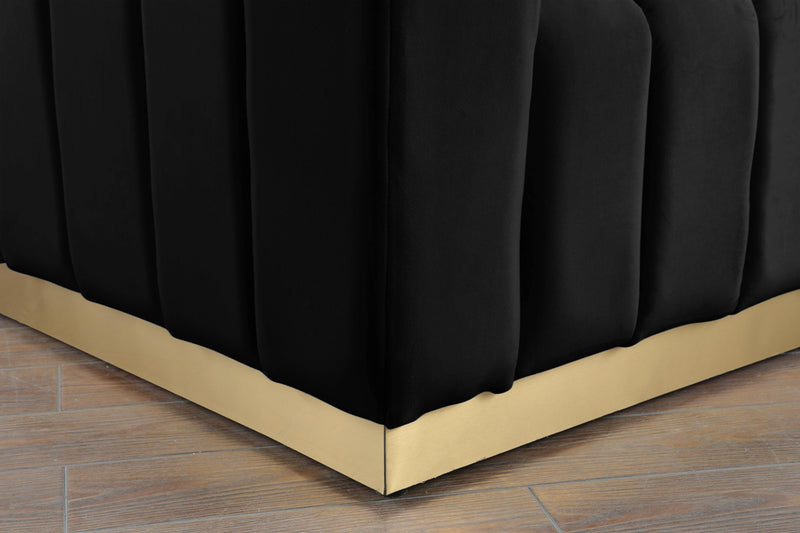 Marlon Black Velvet Sofa